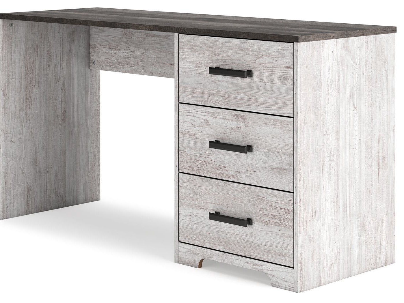 Shawburn - Home Office Desk - White / Dark Charcoal Gray