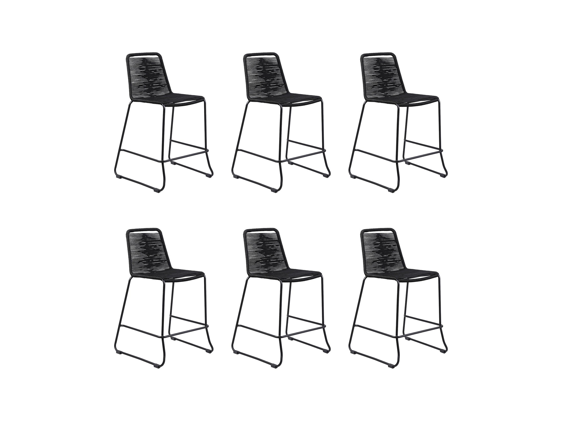 Shasta - 26" Outdoor Metal And Rope Stackable Barstool
