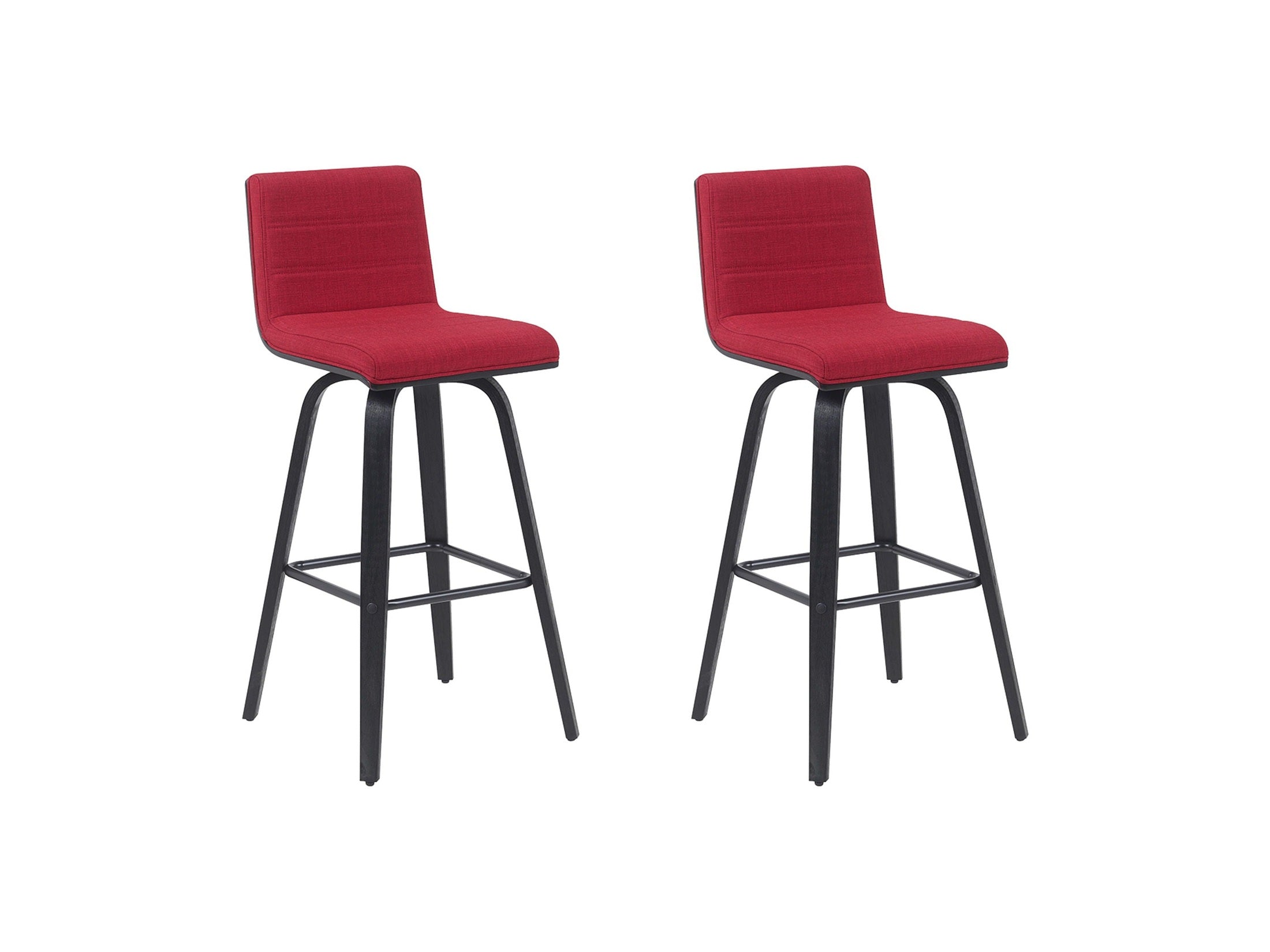 Vienna - Modern Swivel Bar Height Stool - Black Brushed Wood Frame