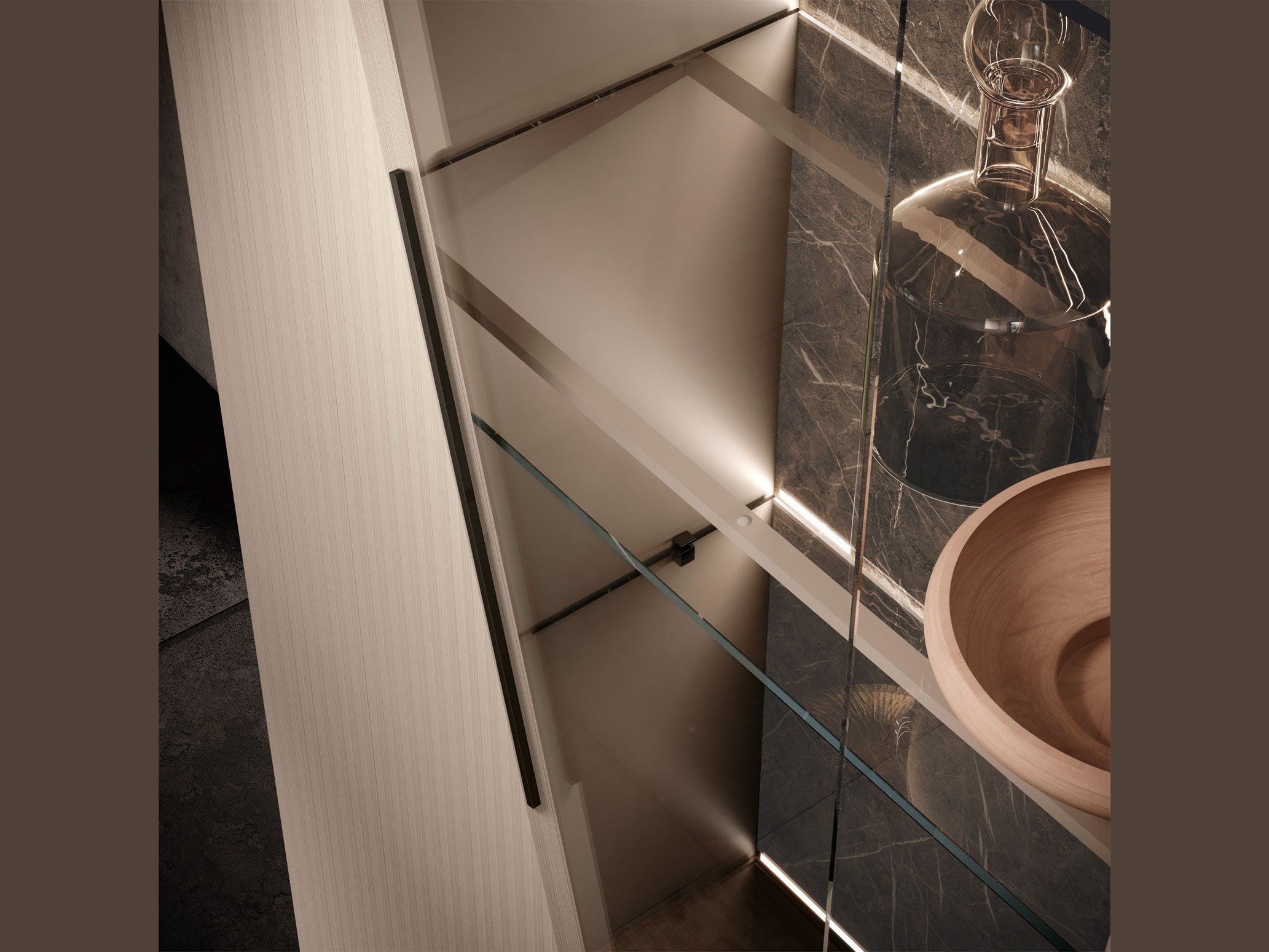 Fidia - 2 Door Vitrine - Beige
