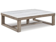 Loyaska - Rectangular Cocktail Table - Brown / Ivory