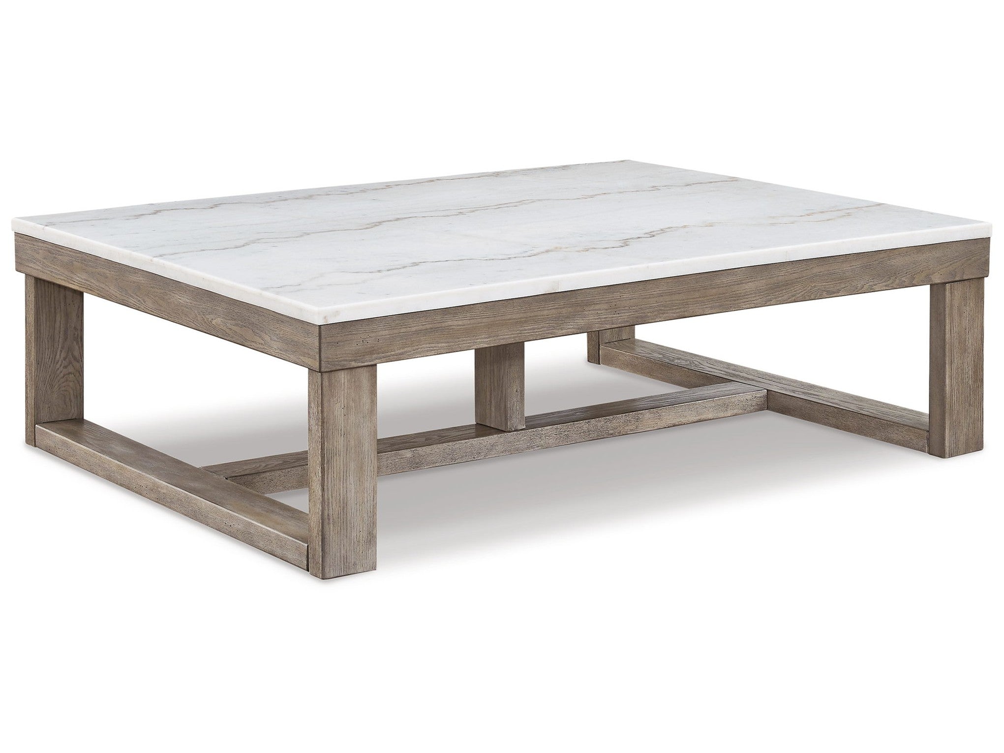 Loyaska - Rectangular Cocktail Table - Brown / Ivory