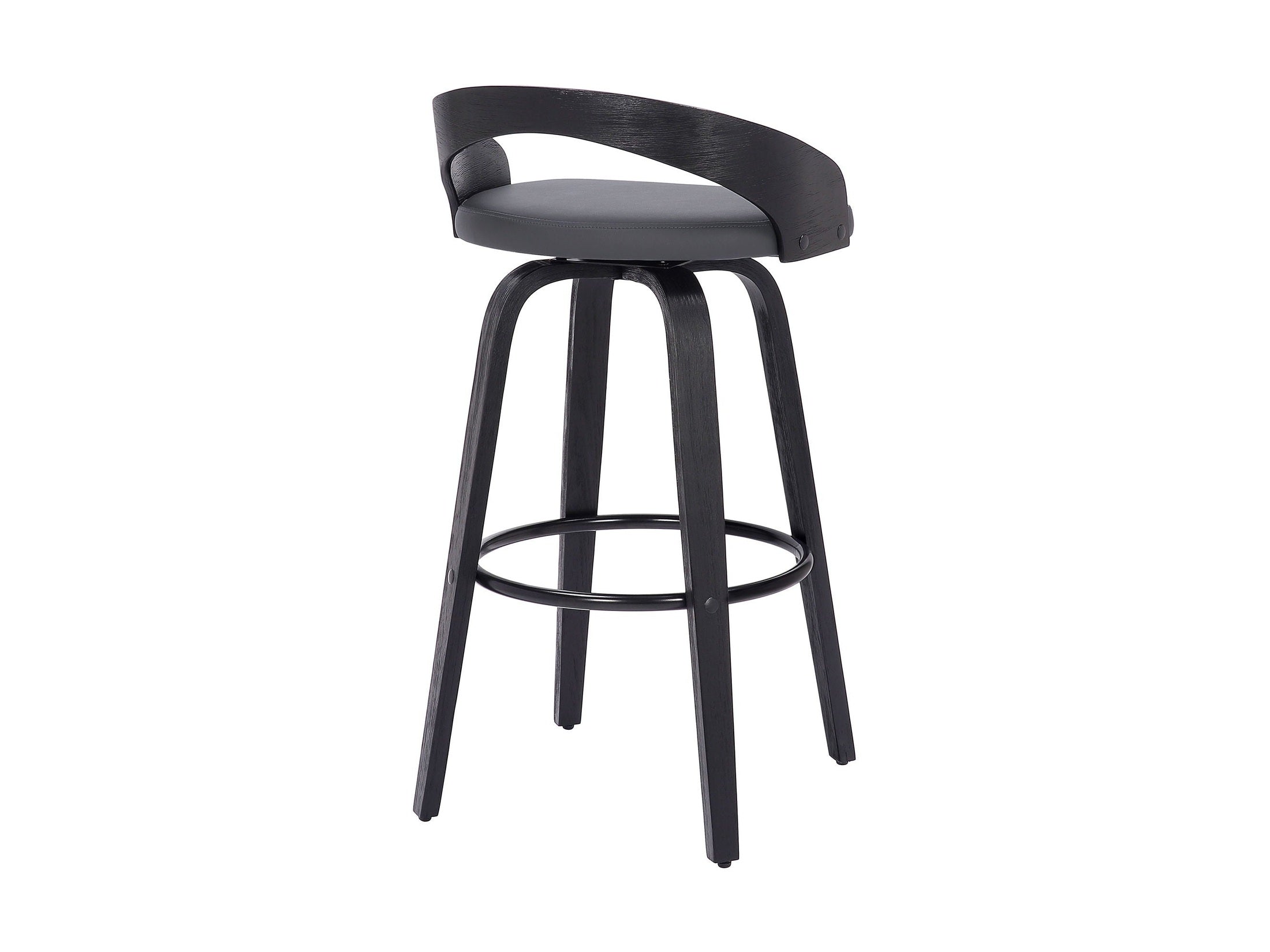 Sonia - 26" Counter Height Swivel Bar Stool - Black Wood