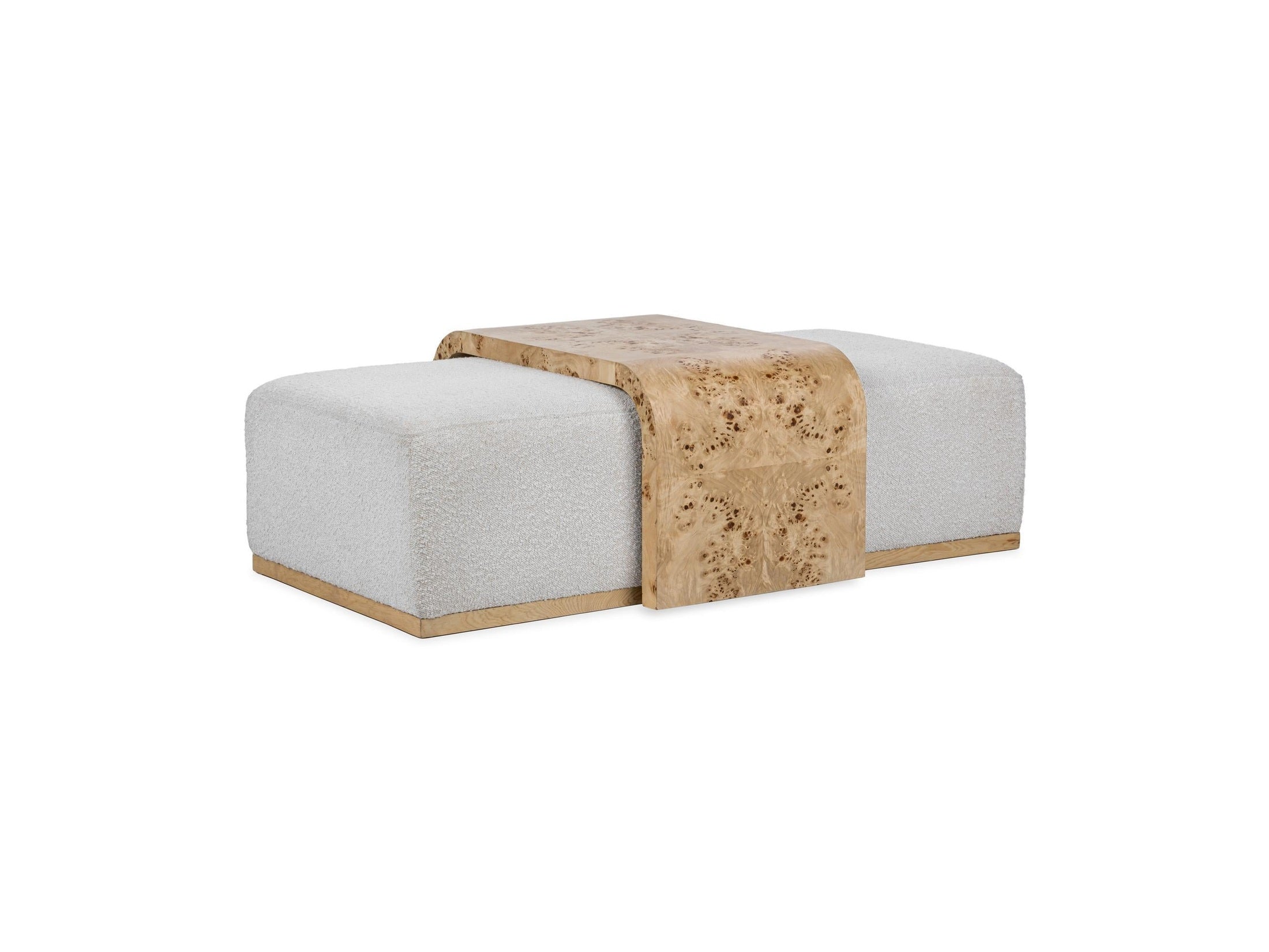 Kenan - Rectangle Ottoman Coffee Table - Creamy Ivory