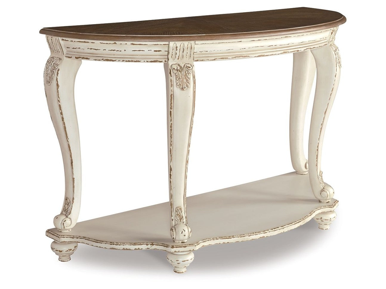 Realyn - Sofa Table - White / Brown