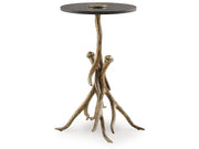 Lemkins - Accent Table - Black / Antique Gold Finish