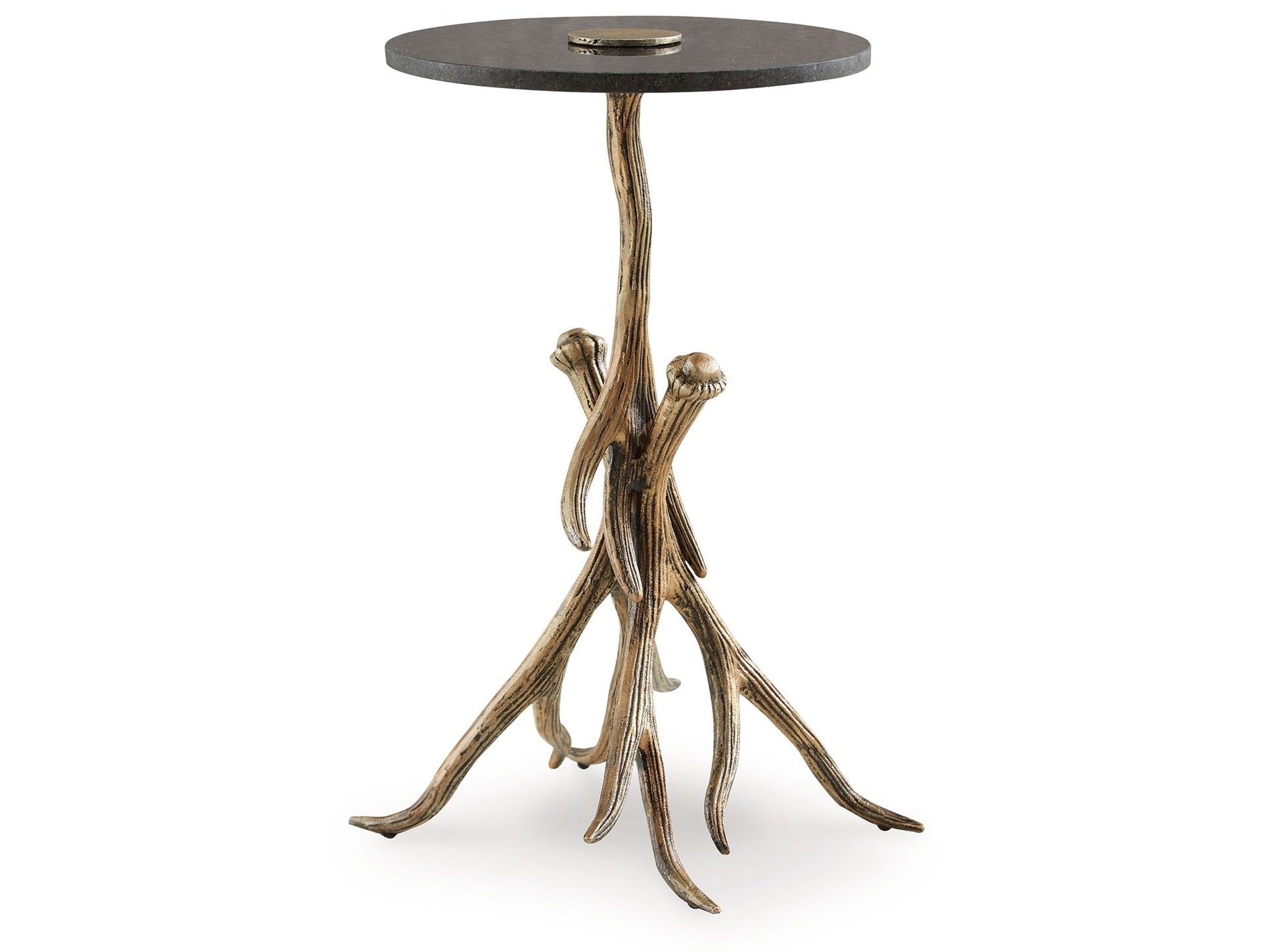 Lemkins - Accent Table - Black / Antique Gold Finish