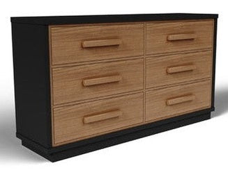 Kozmour - Six Drawer Dresser - Black / Brown