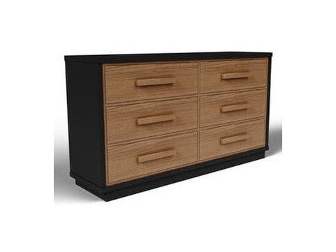 Kozmour - Six Drawer Dresser - Black / Brown