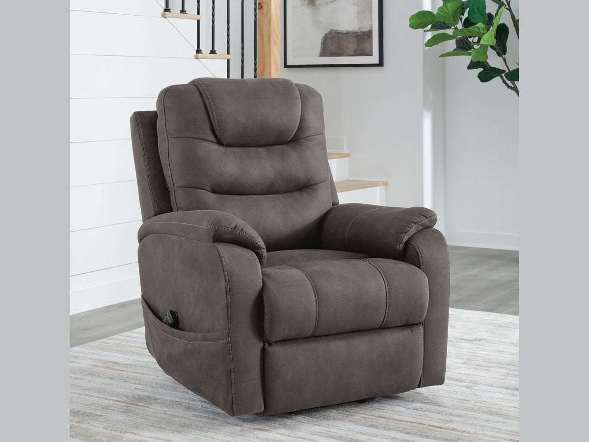 Snowfield - Power Lift Recliner - Gunmetal