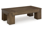 Rosswain - Lift Top Cocktail Table - Warm Brown