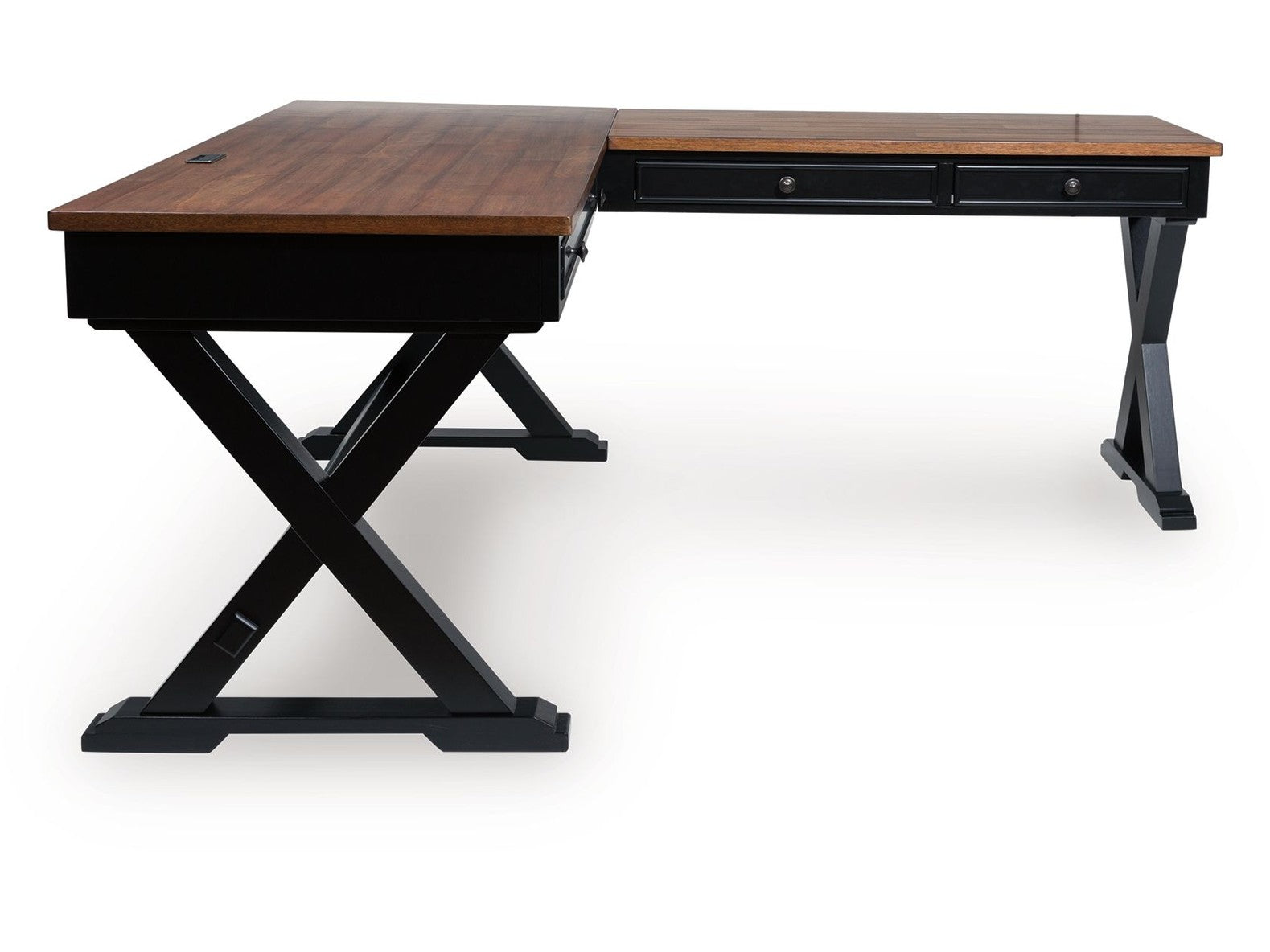 Wildenauer - Home Office Desk And Return - Brown / Black