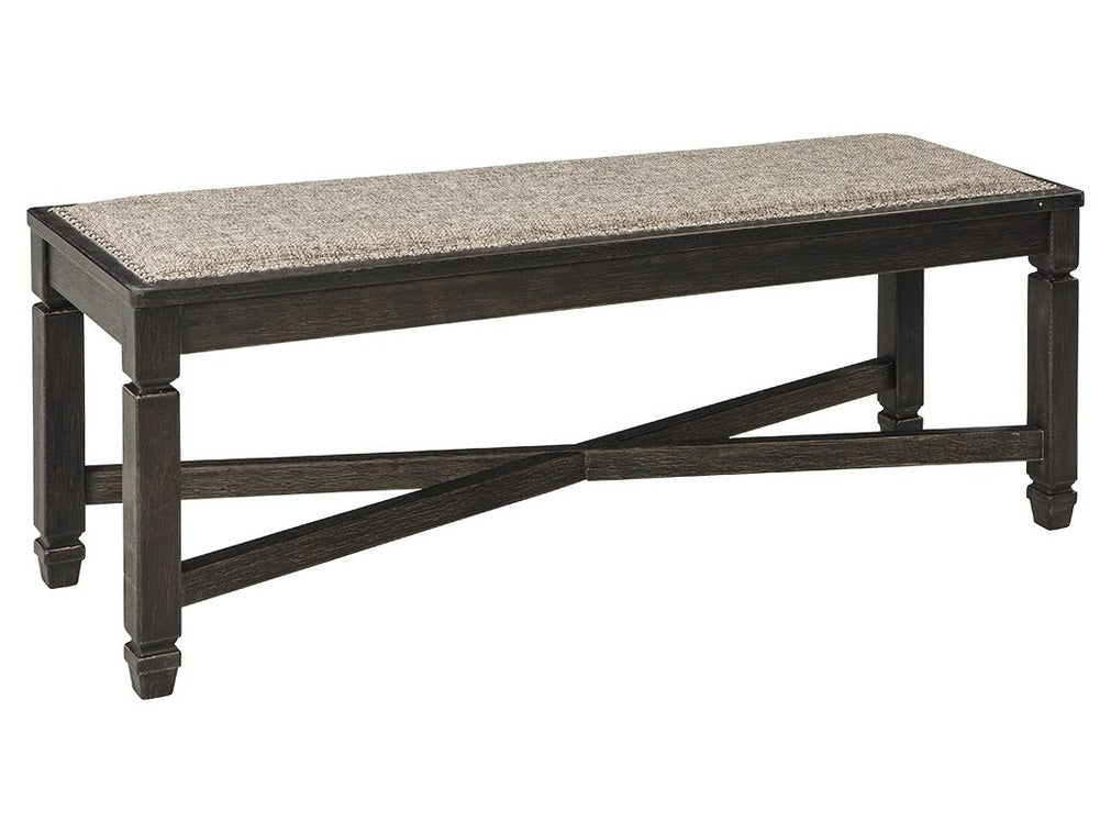 Tyler Creek - Upholstered Bench - Black / Grayish Brown
