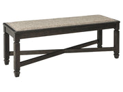 Tyler Creek - Upholstered Bench - Black / Grayish Brown