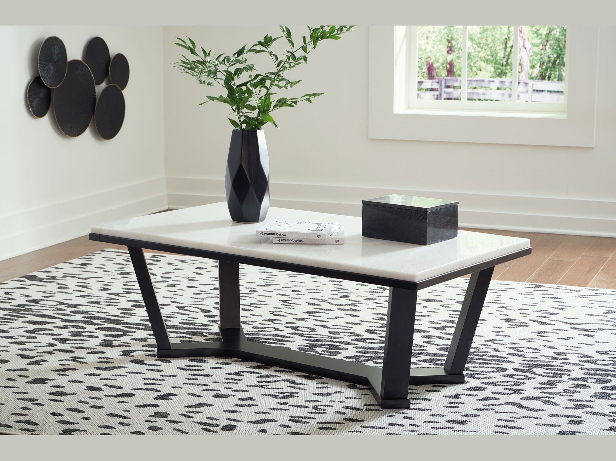 Fostead - Rectangular Cocktail Table - White / Espresso