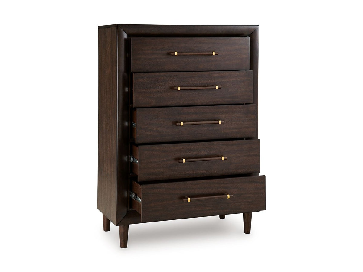 Dantenton - Five Drawer Chest - Merlot