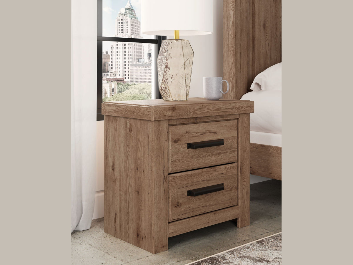 Oliandon - Two Drawer Night Stand - Light Brown