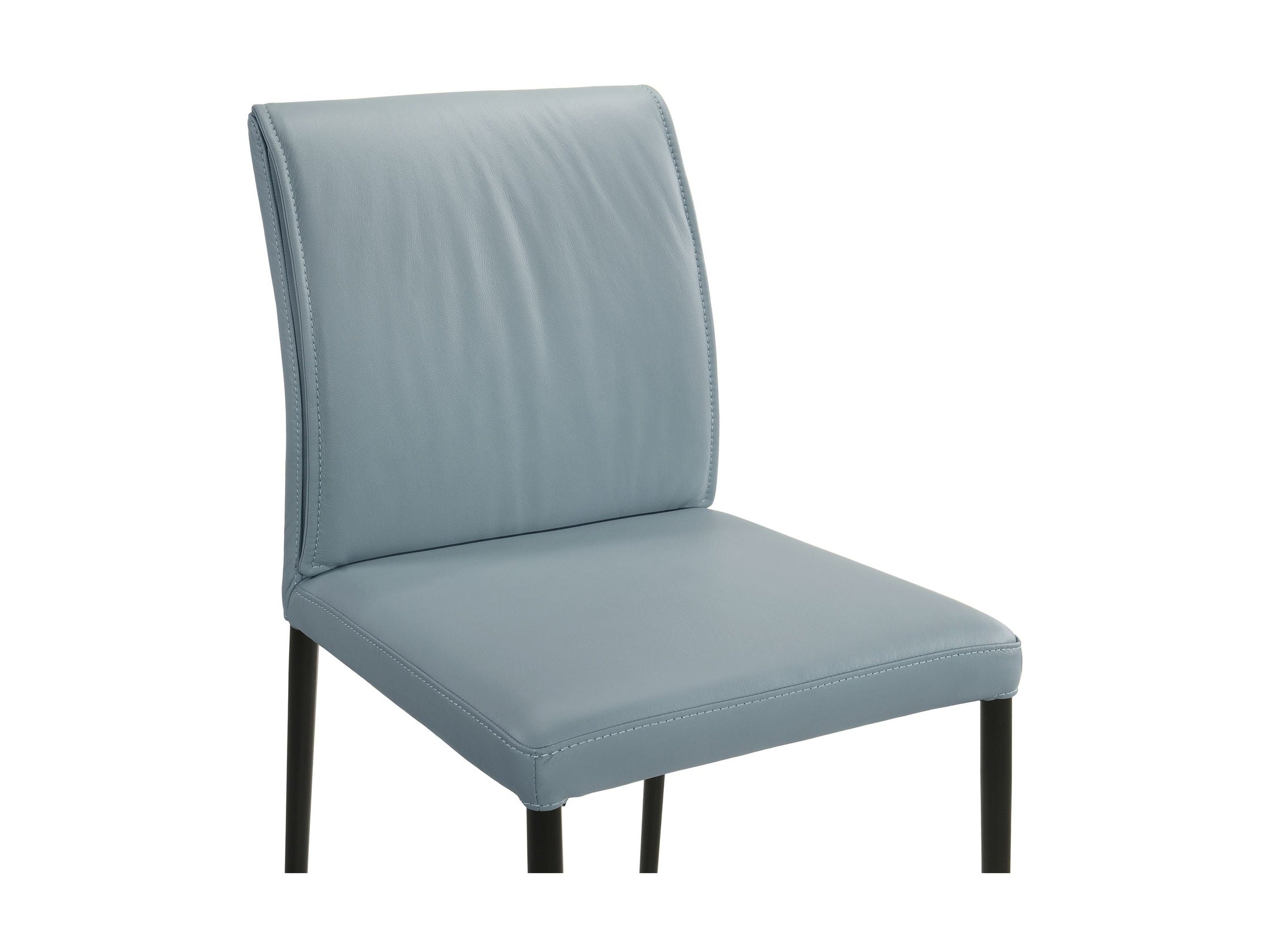 Meriam - Full Back Top Grain Leather Upholstered Metal Dining Chairs (Set of 2)