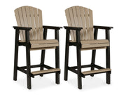 Fairen Trail - Tall Barstool (Set of 2) - Black / Driftwood