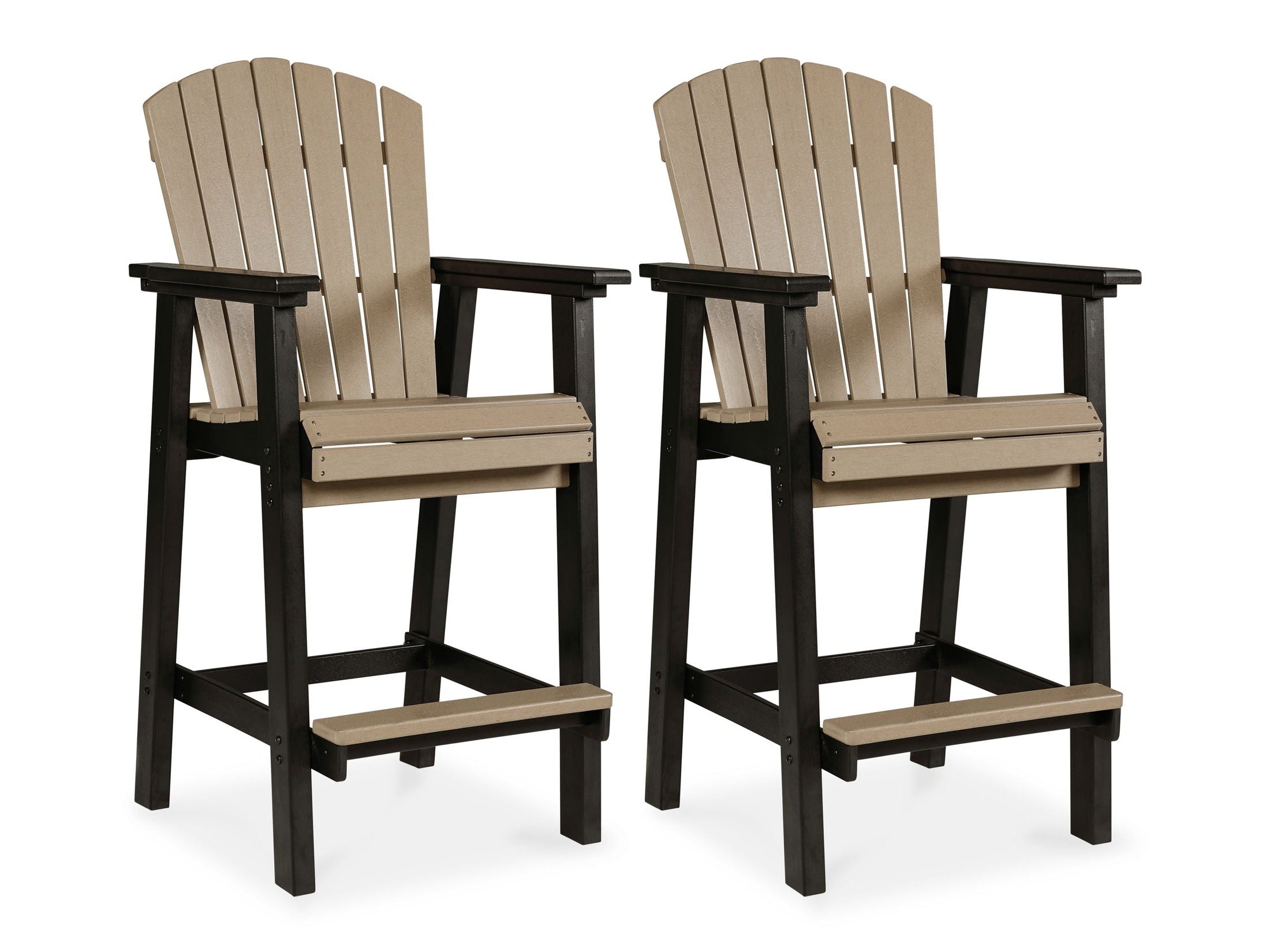Fairen Trail - Tall Barstool (Set of 2) - Black / Driftwood