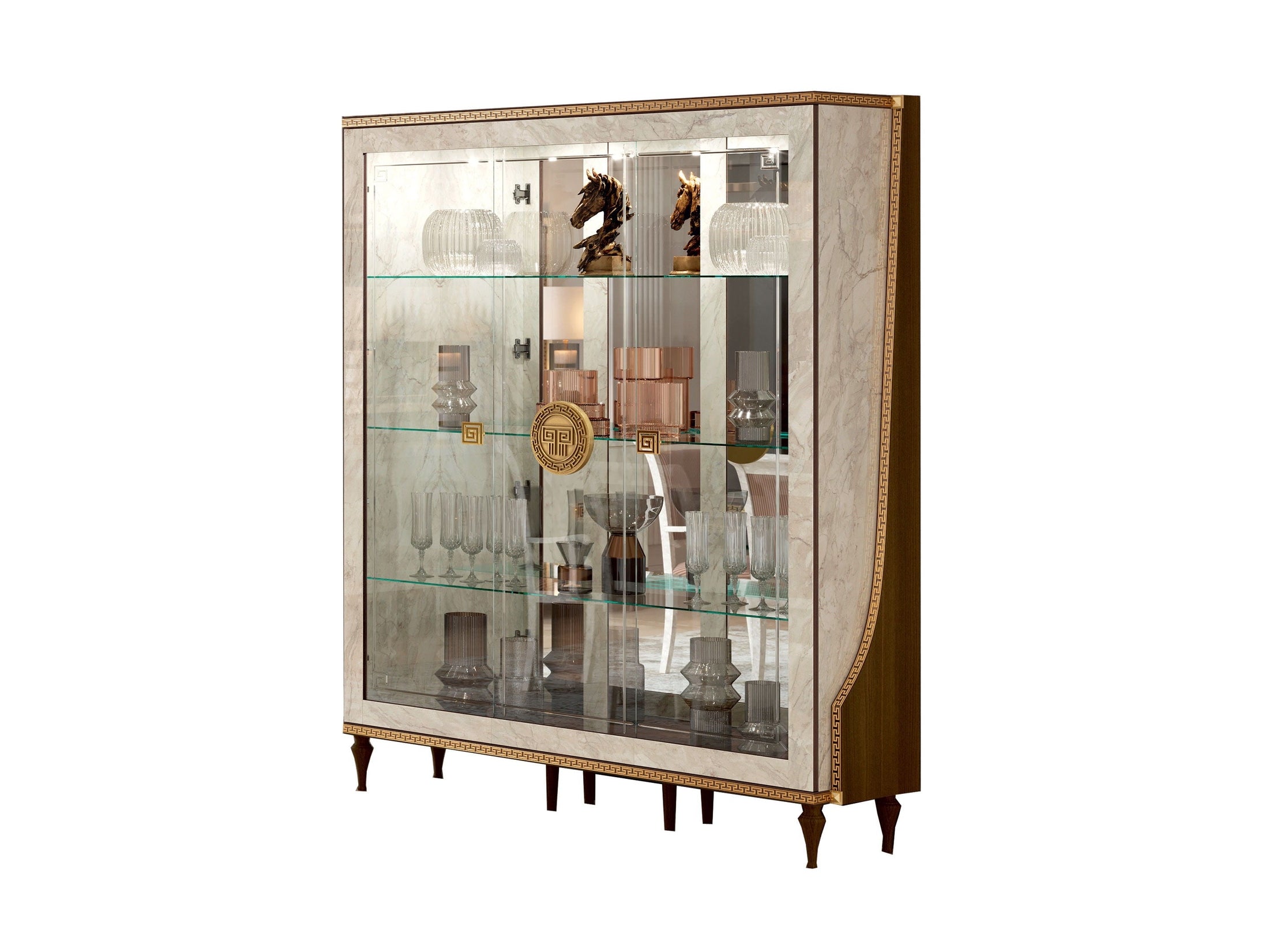 Romantica - 3 Door China - Light Beige / Brown Walnut