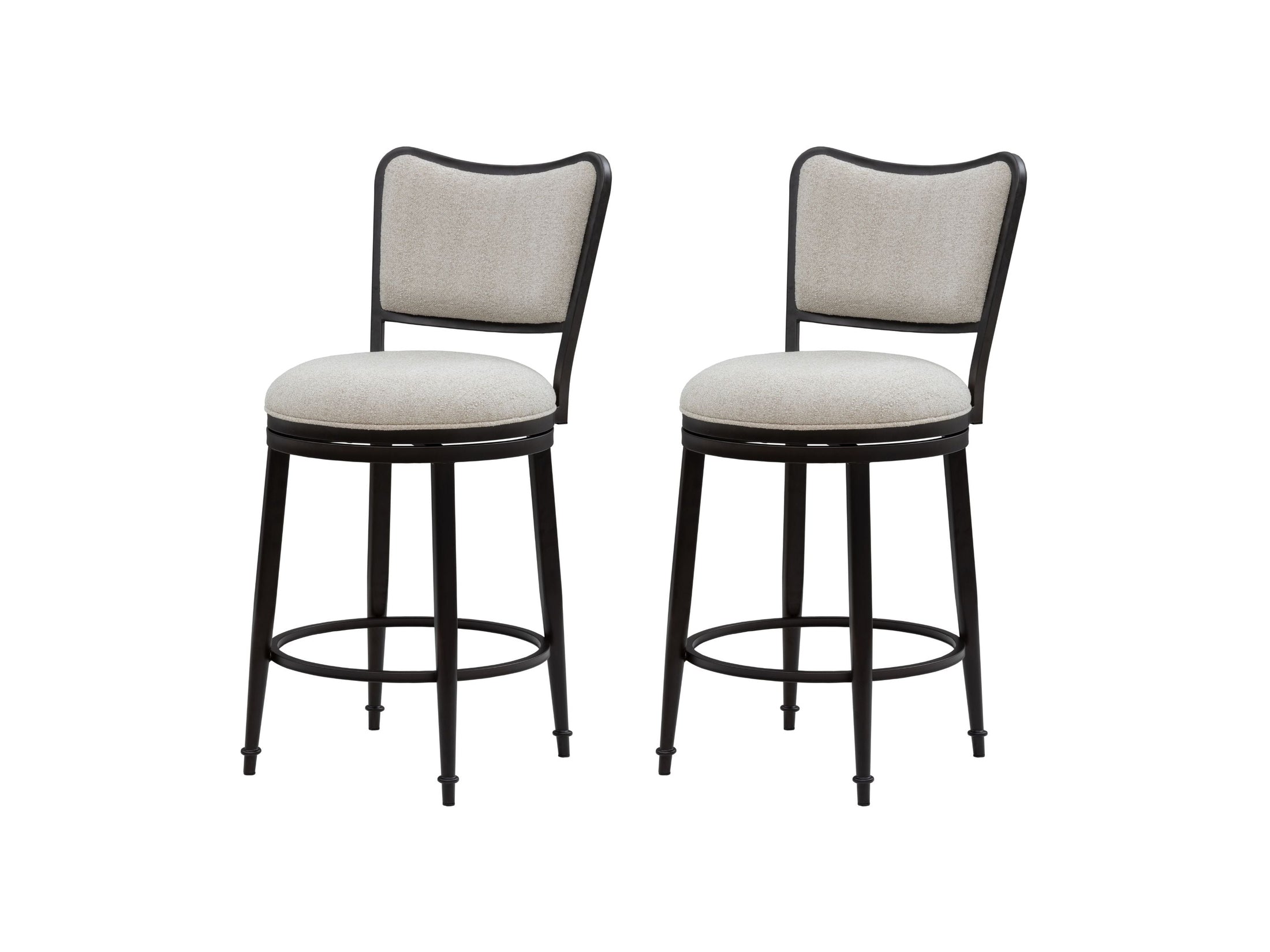 Baxter - Steel Frame Fabric Upholstered Swivel Counter Height Barstool