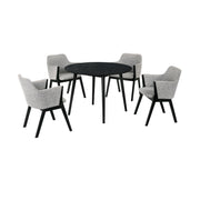 Arcadia And Renzo - 5 Piece Dining Set - Gray / Black
