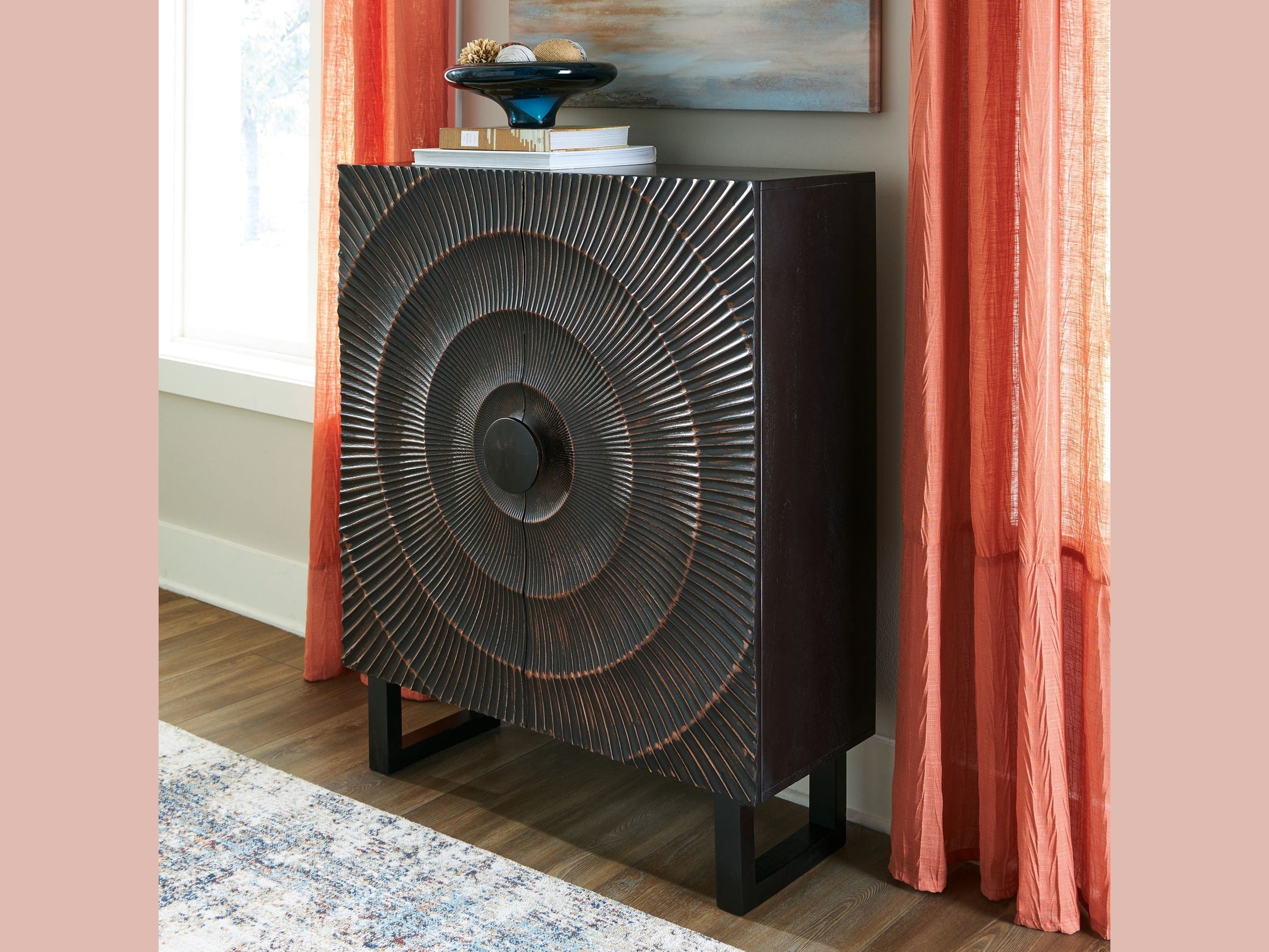 Fosterman - Accent Cabinet - Distressed Black