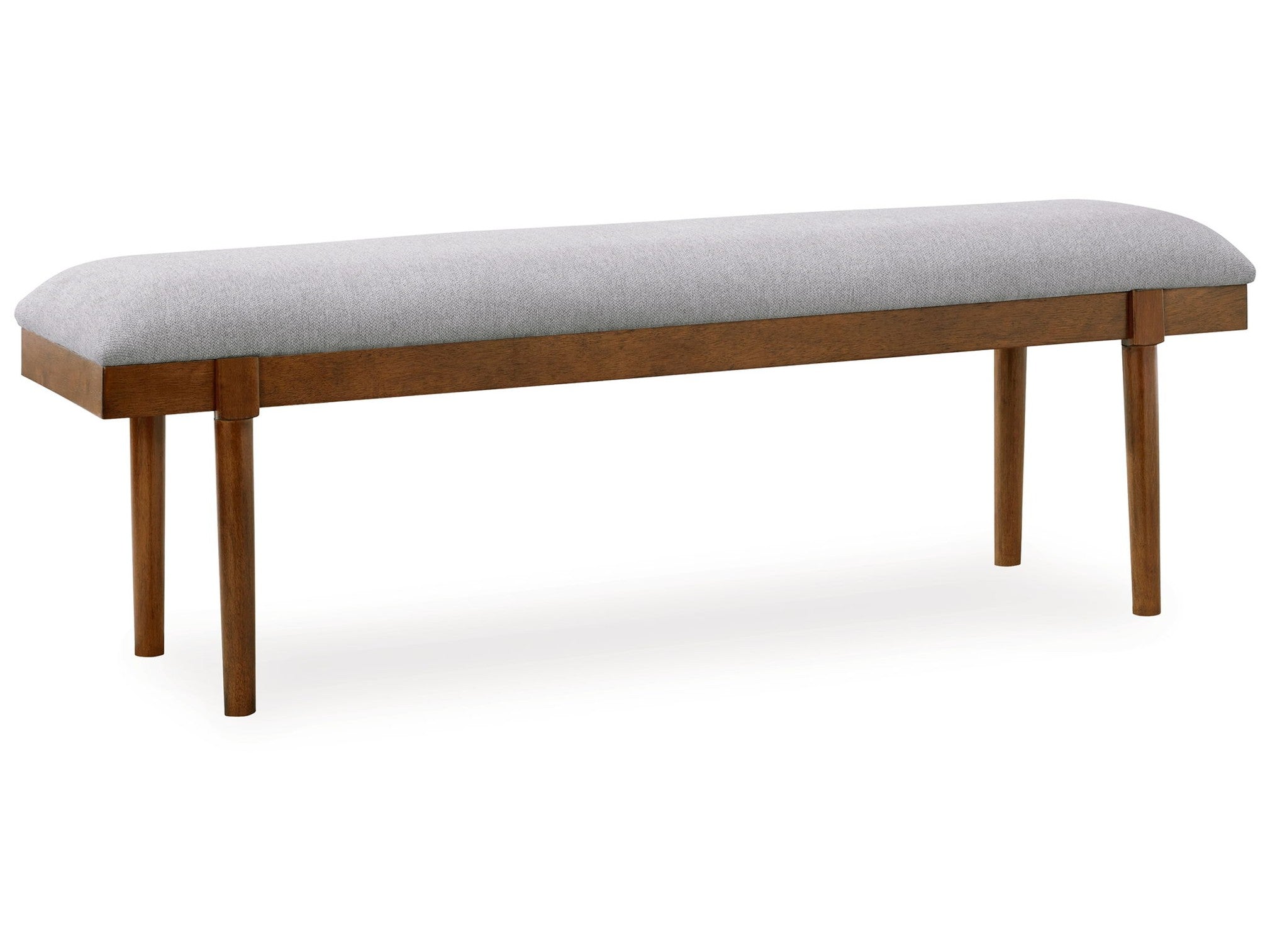 Lyncott - Large Upholstered Dining Room Bench - Gray / Brown