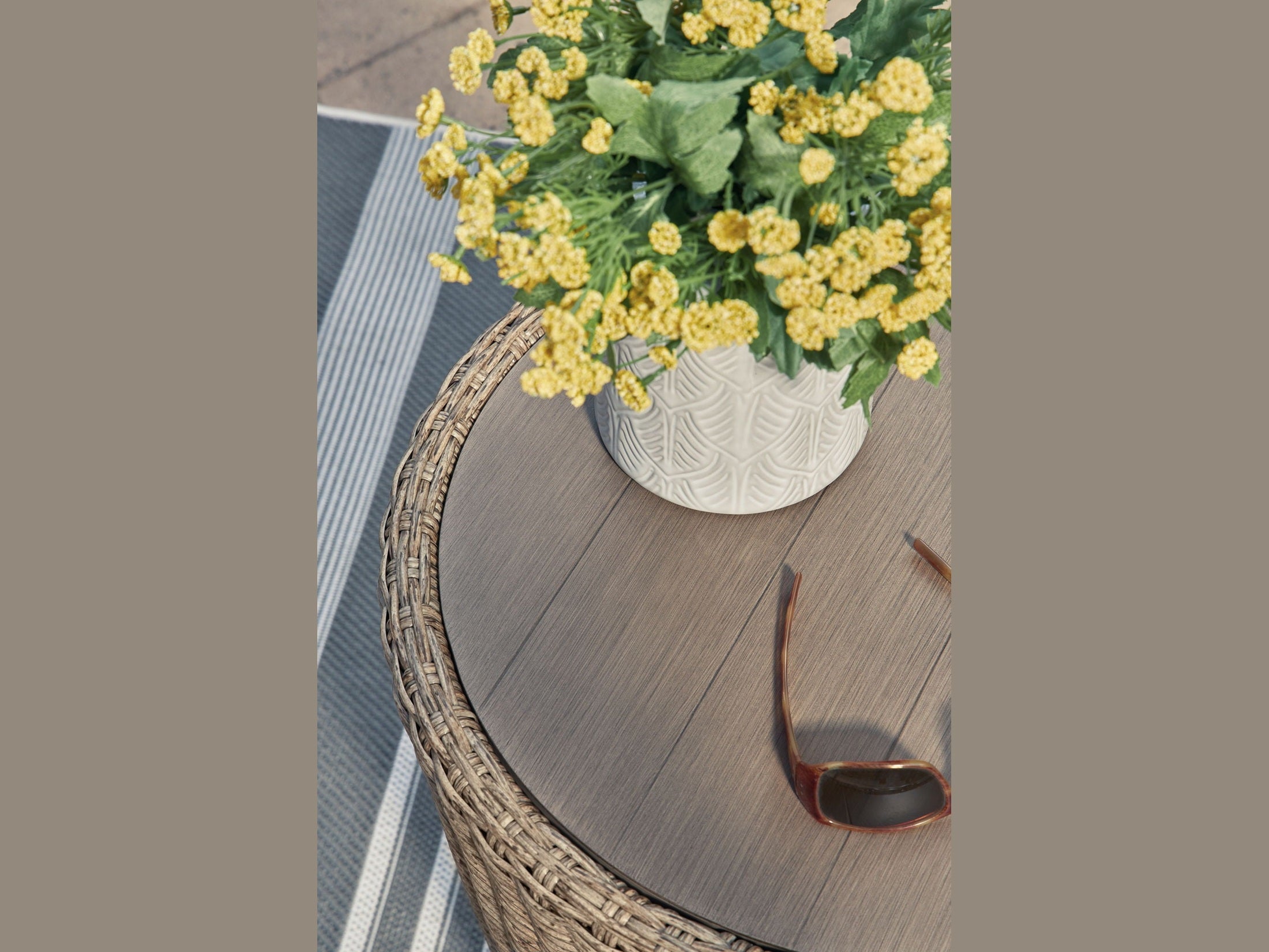 Danson - Round End Table - Beige