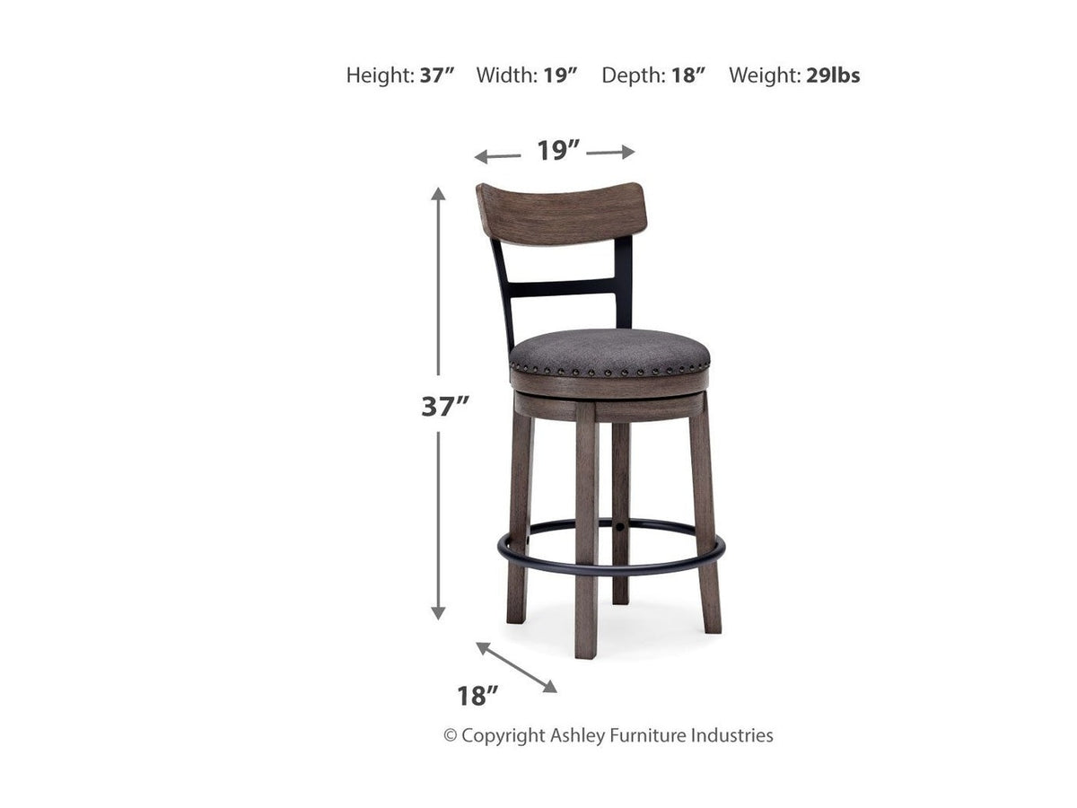 Caitbrook - UPH Swivel Barstool - Gray