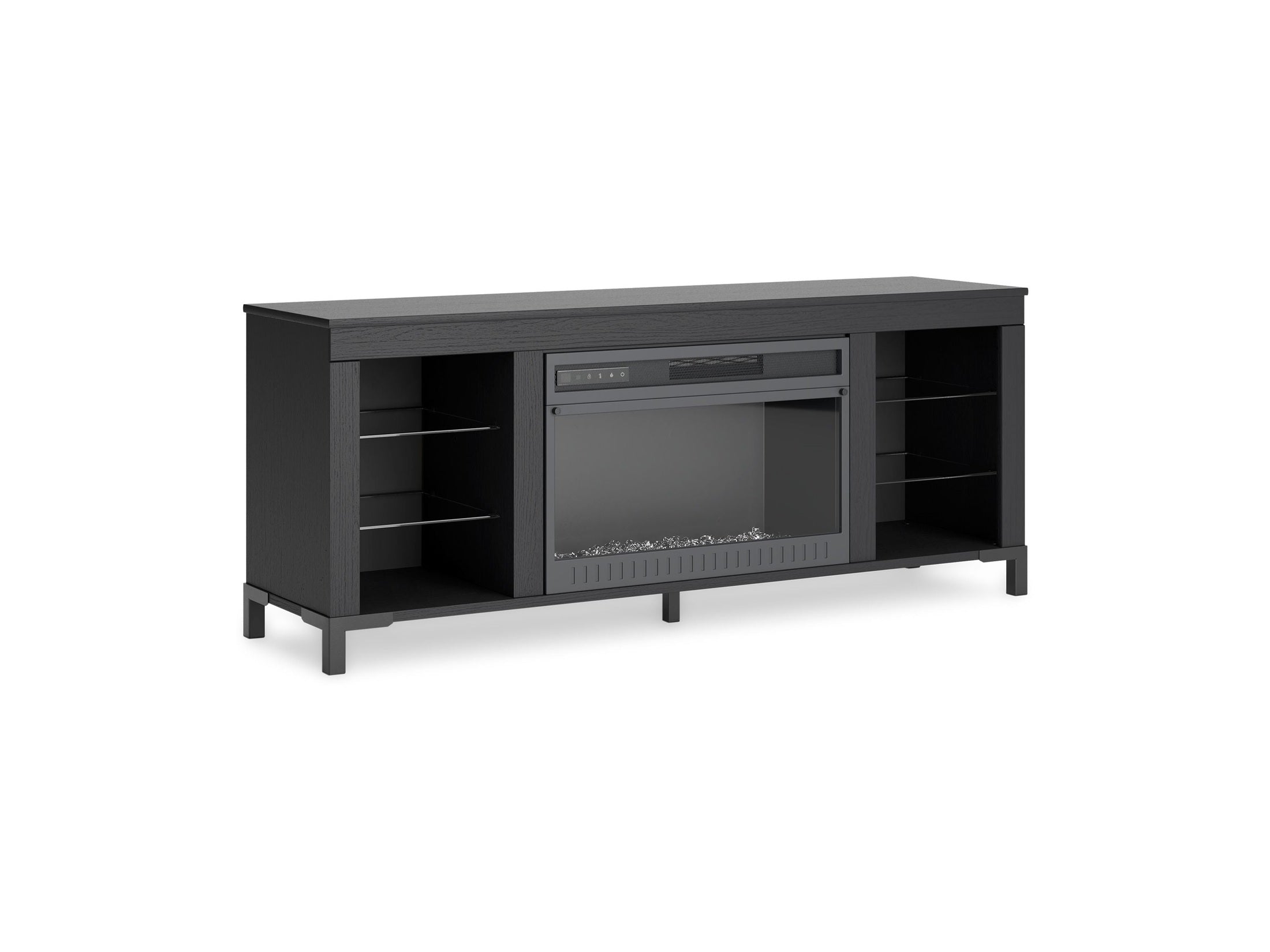 Cayberry - TV Stand With Fireplace - Black
