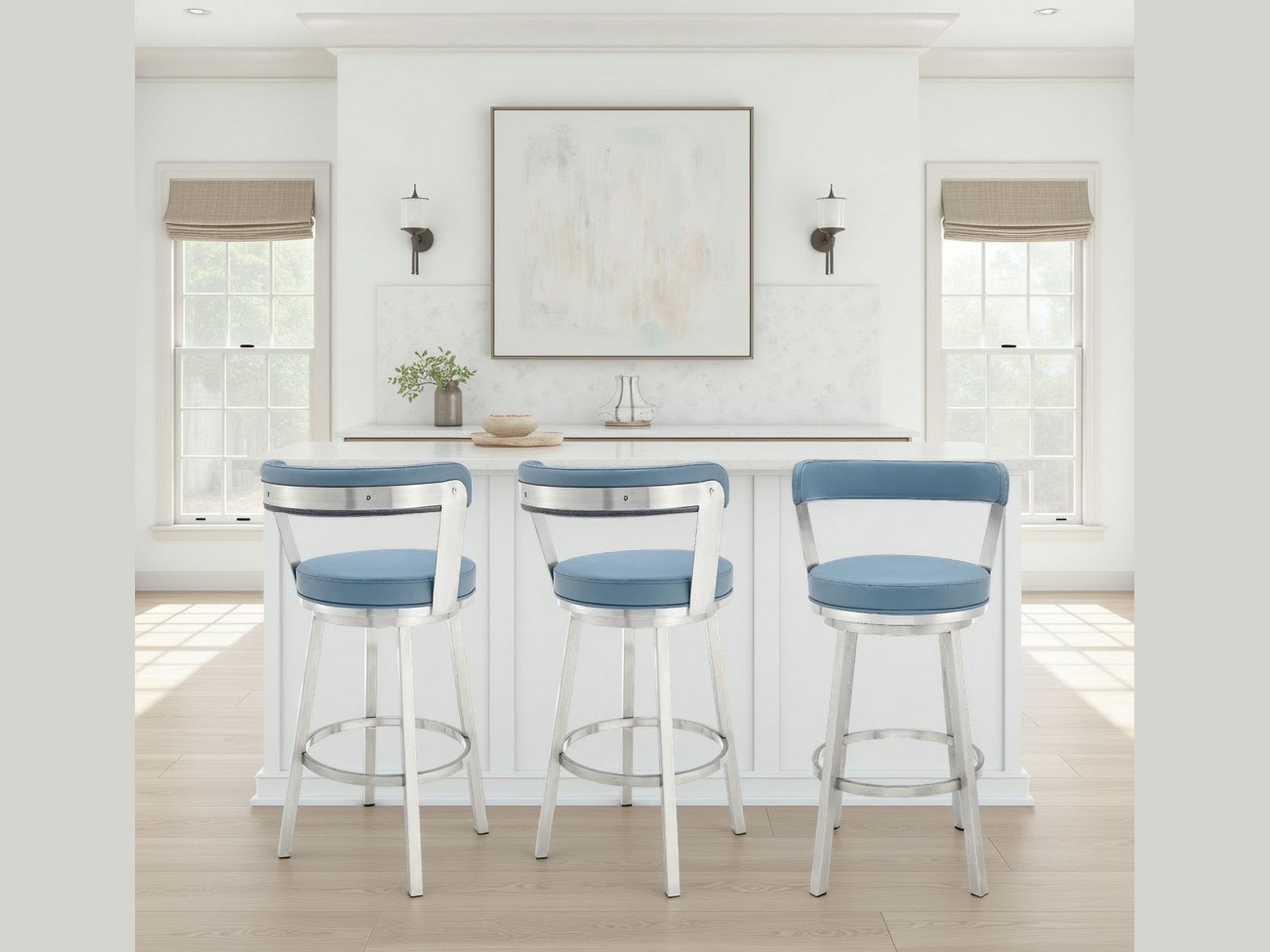 Bryant - Swivel Bar Stool With Silver Frame