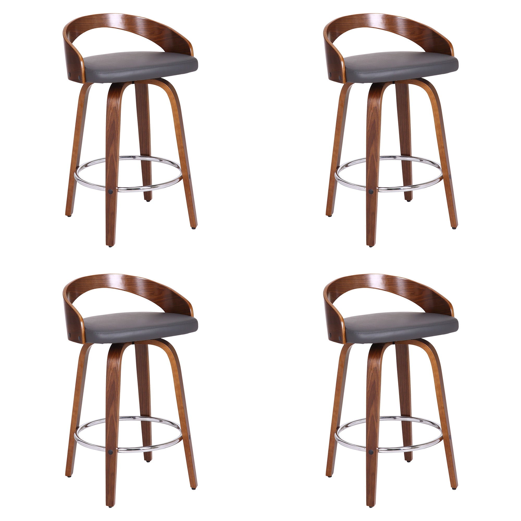 Sonia - 26" Counter Height Swivel Bar Stool - Walnut Wood