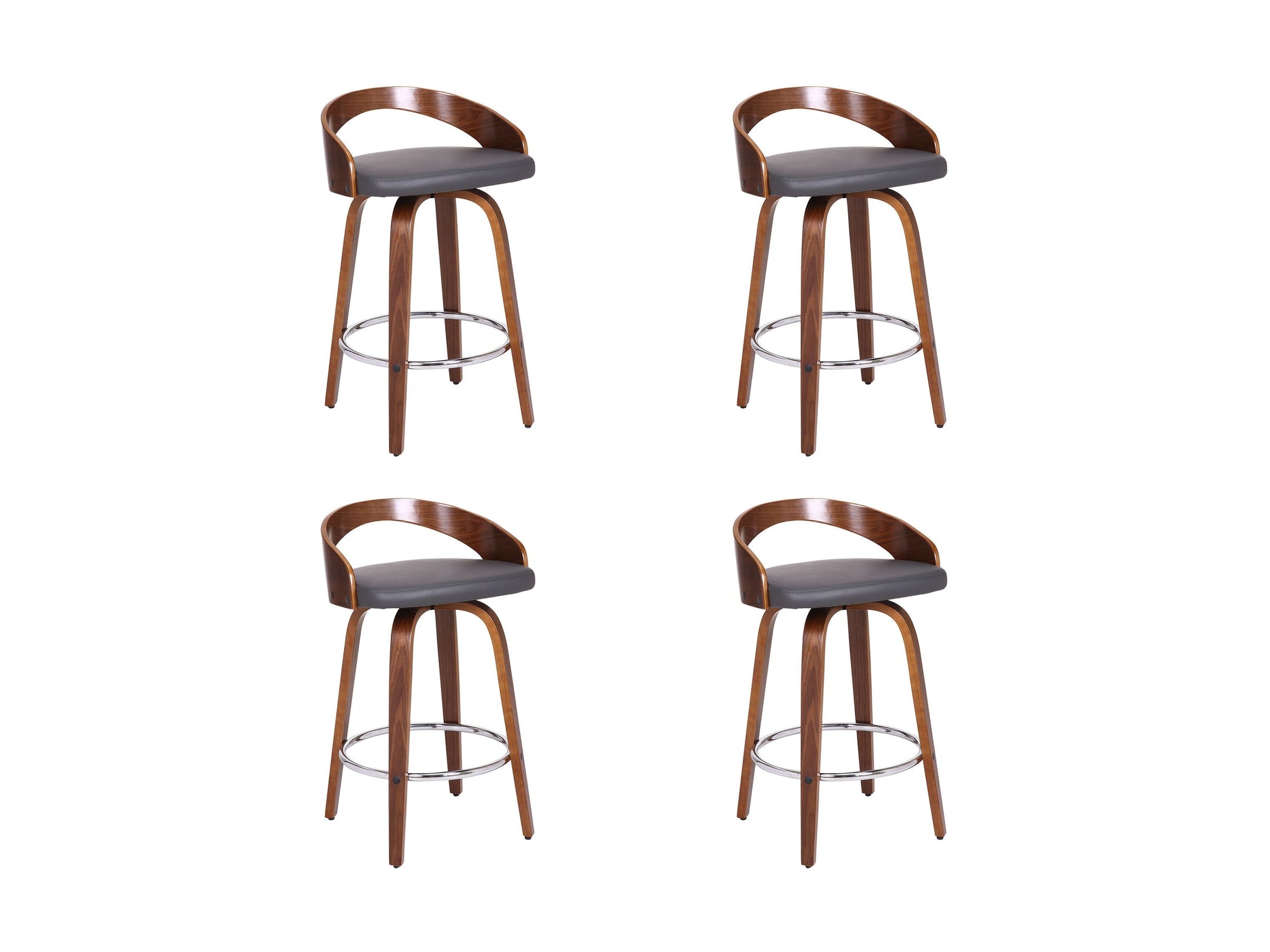 Sonia - 26" Counter Height Swivel Bar Stool - Walnut Wood
