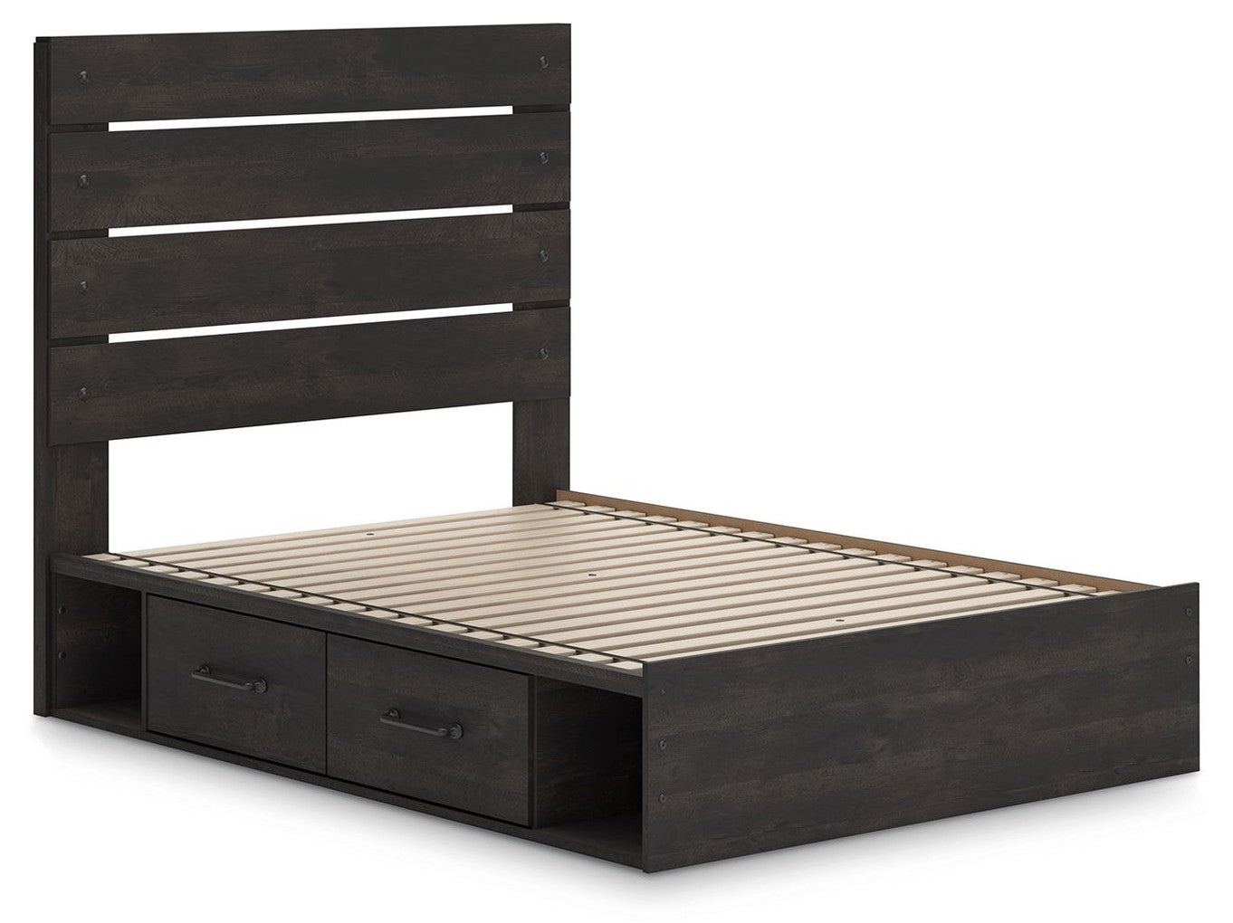 Delmorta - Panel Bed With Storage