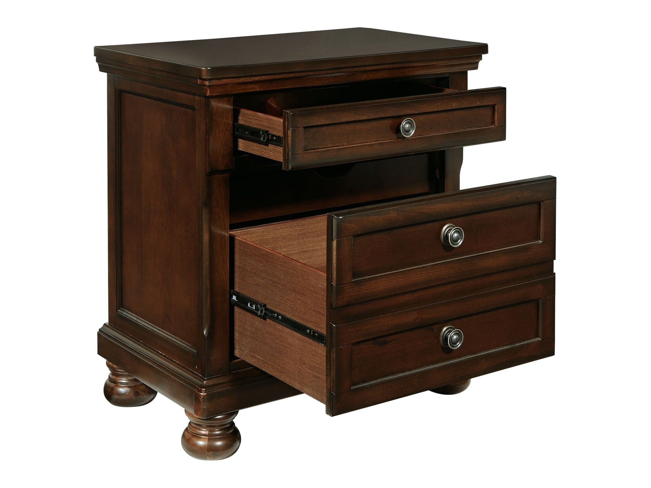Porter - Two Drawer Night Stand - Dark Brown