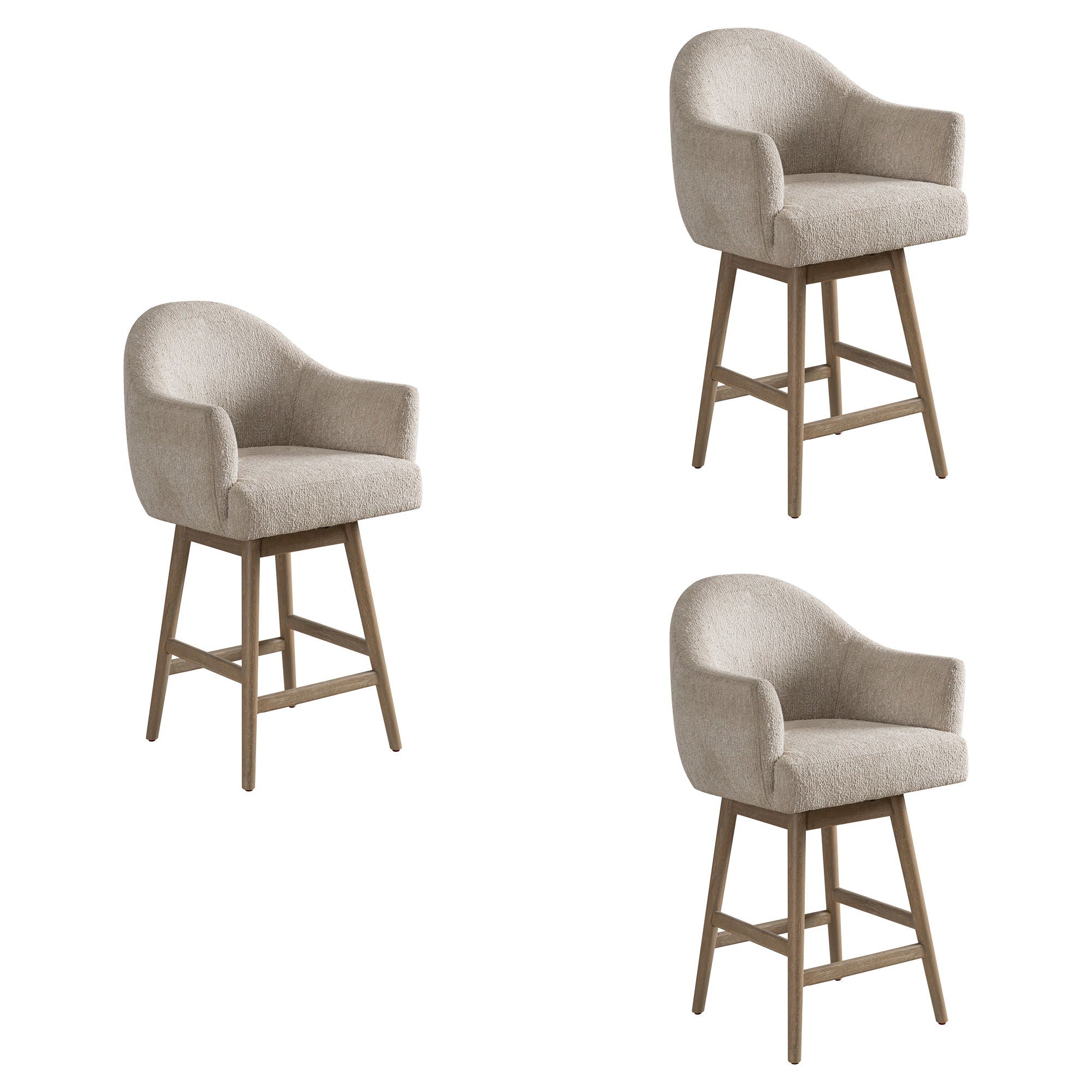 Jaxon - Solid Wood Upholstered 26" Counter Height Swivel Barstool