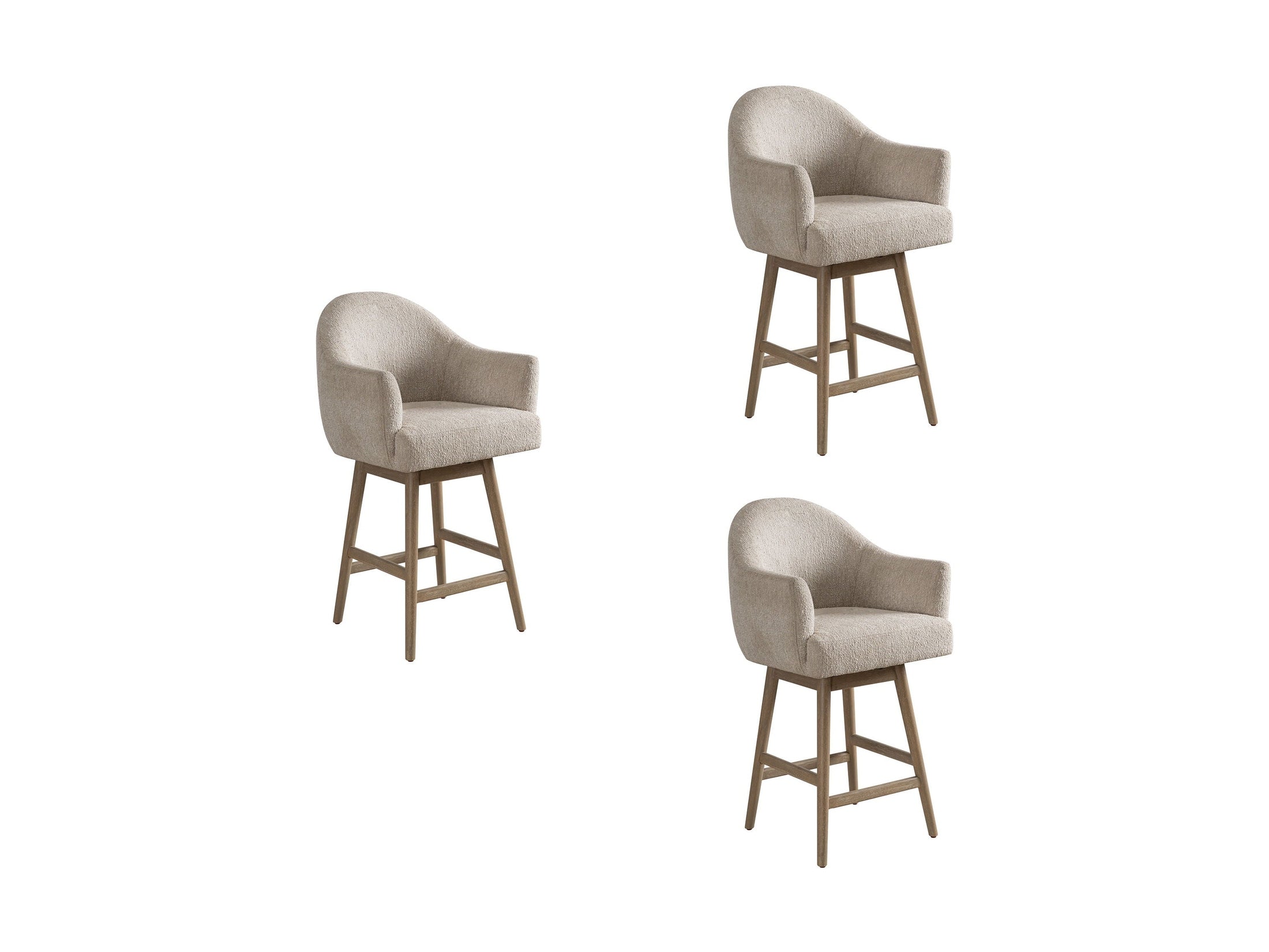Jaxon - Solid Wood Upholstered 26" Counter Height Swivel Barstool