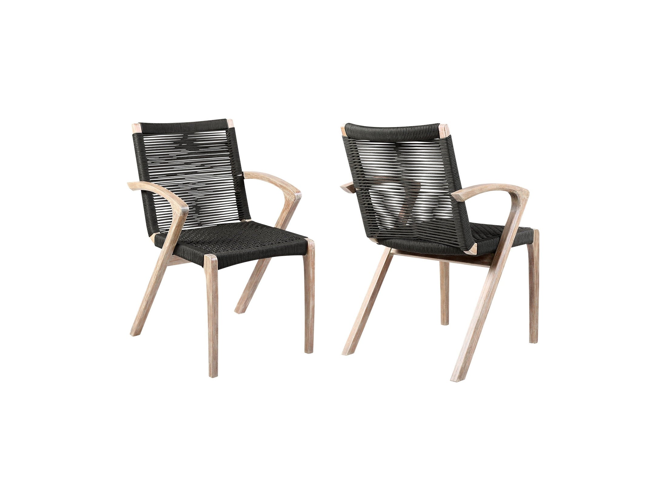 Nabila - Outdoor Wood And Rope Dining Chairs (Set of 2)