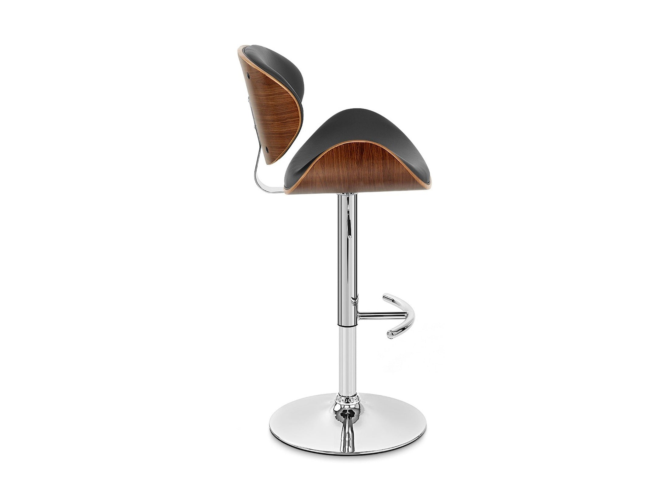 Naples - Adjustable Height Swivel Bar Stool - Walnut / Black