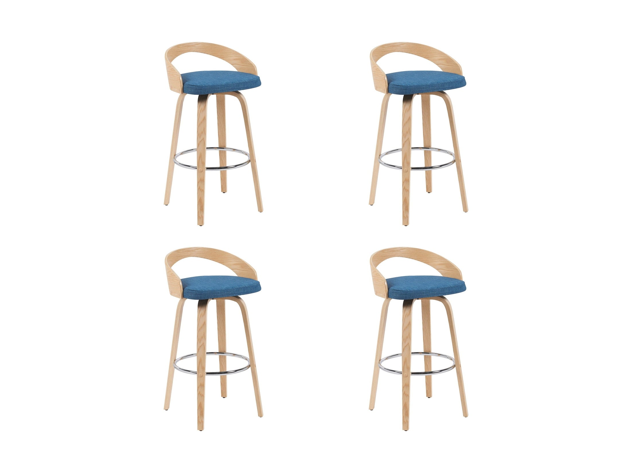 Sonia - Modern Swivel Bar Height Stool - Patterned Oak Wood Finish
