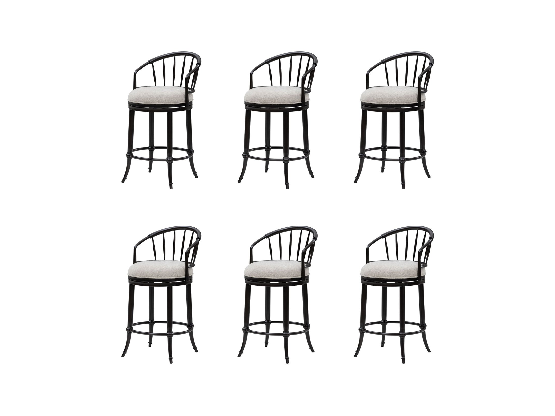 Luther - Commercial Grade Steel Frame Fabric Upholstered Swivel Counter Height Barstool