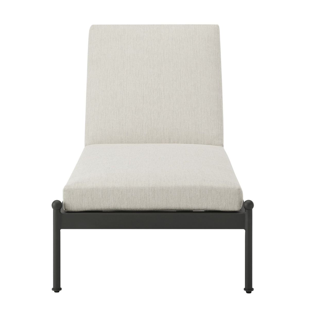 Leni - Outdoor Lounge Chaise With Cushions And Powder Coated Aluminum Frame - Moonveil / Warm Gray