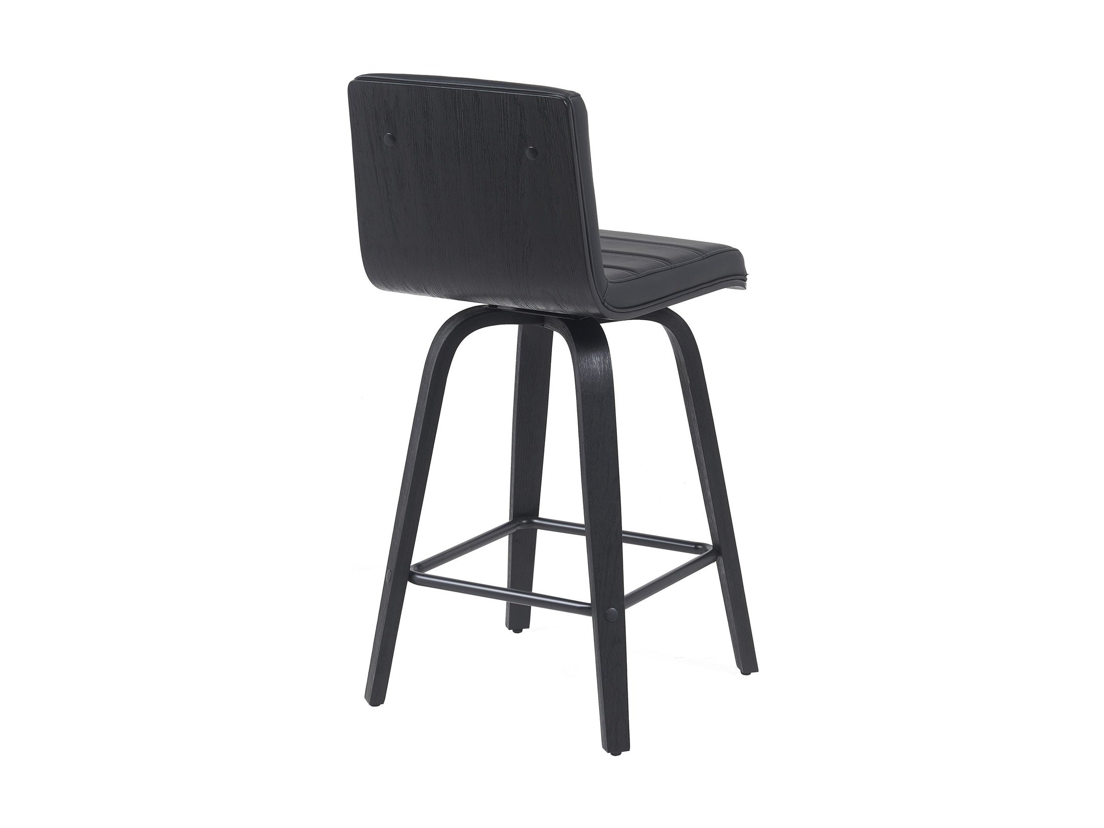 Vienna - Modern Counter Height Swivel Bar Stool - Black Brushed Wood Frame