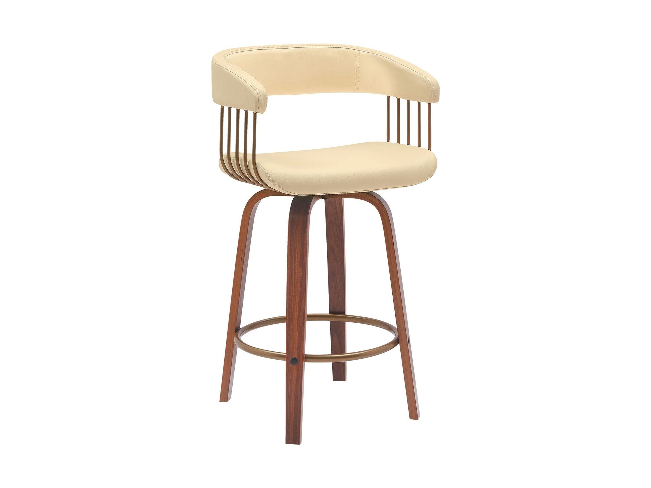 Topanga - Swivel Walnut Wood Stool