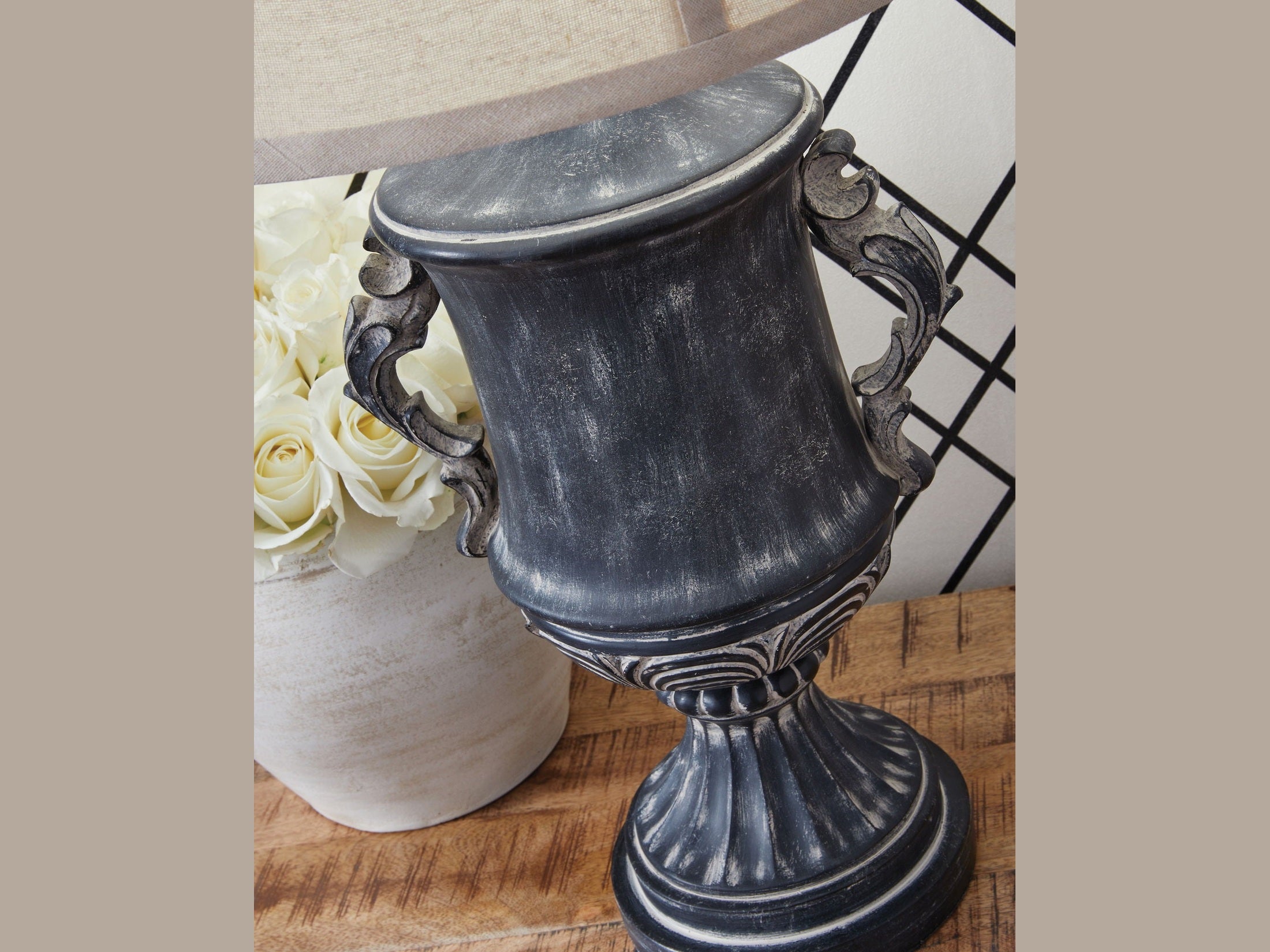 Morvanford - Poly Table Lamp - Antique Black
