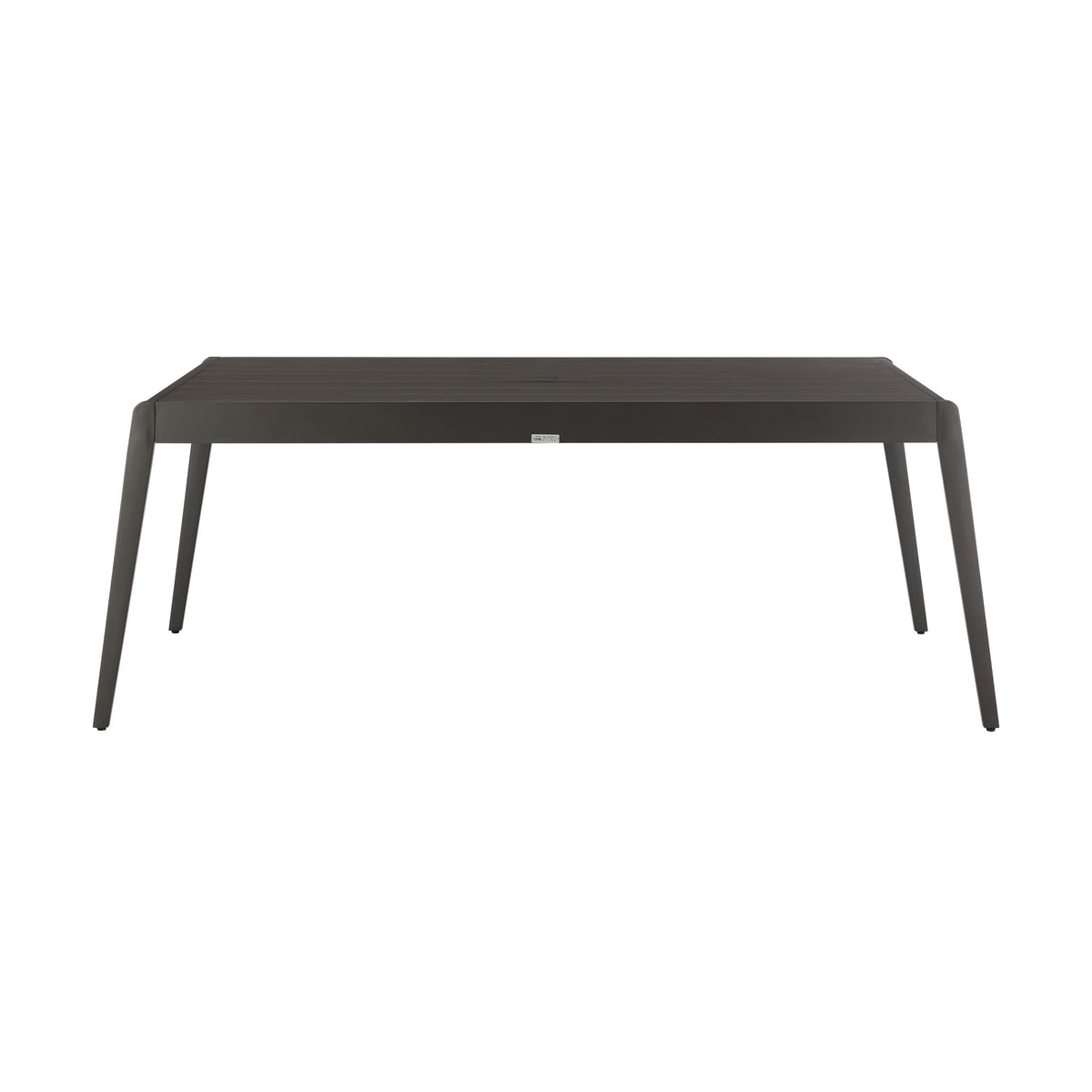 Avila - Outdoor 79" Rectangular Slatted Aluminum Top Dining Table With Umbrella Hole - Dark Bronze