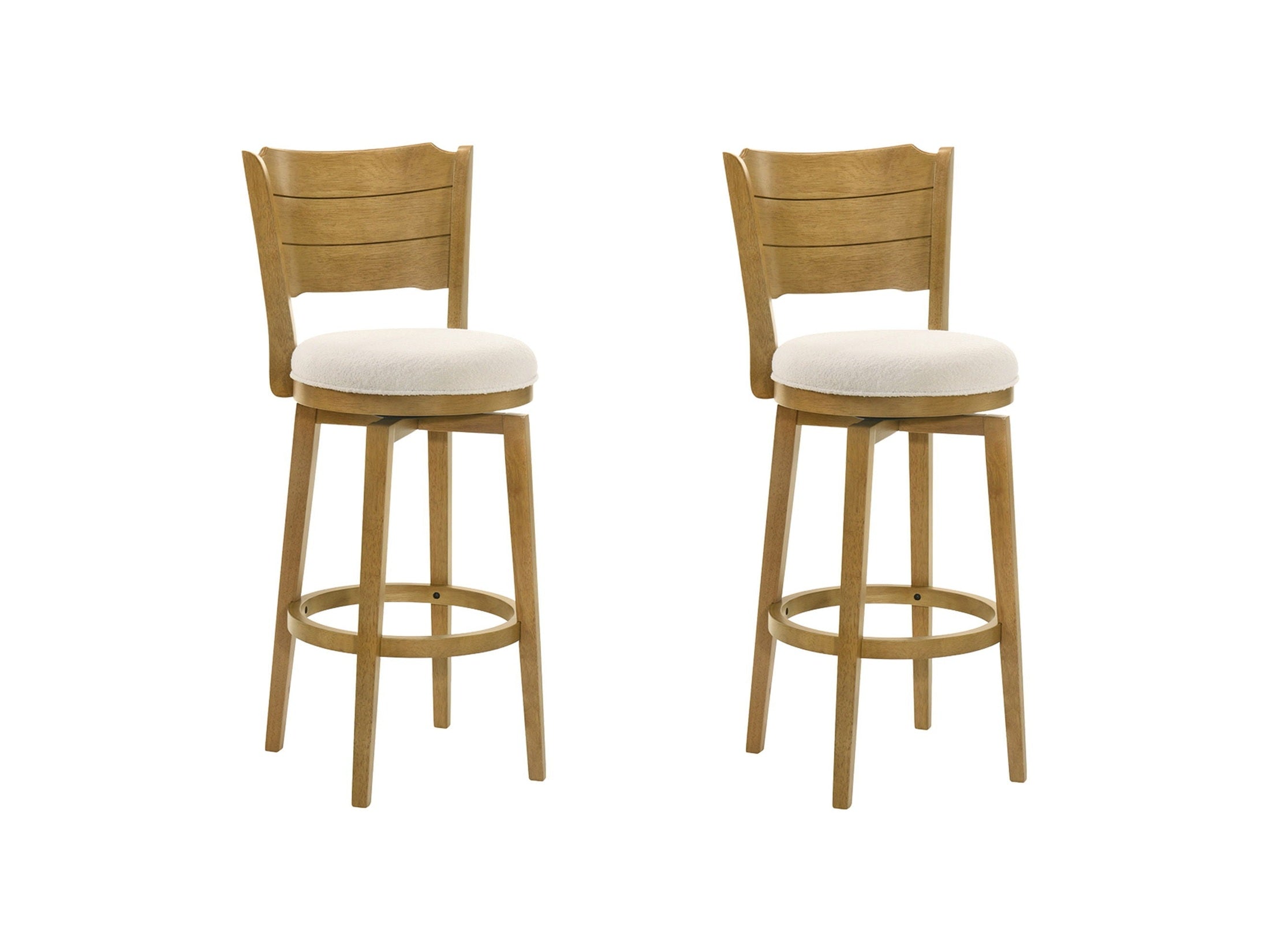 Winsley - Coastal Modern Swivel Wood Bar Height Kitchen Bar Stool