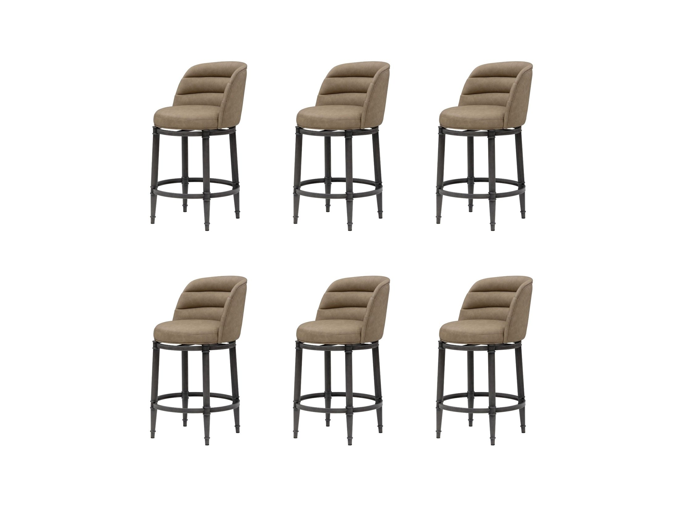 Eunice - Faux Leather Upholstered Swivel Counter Height Barstool